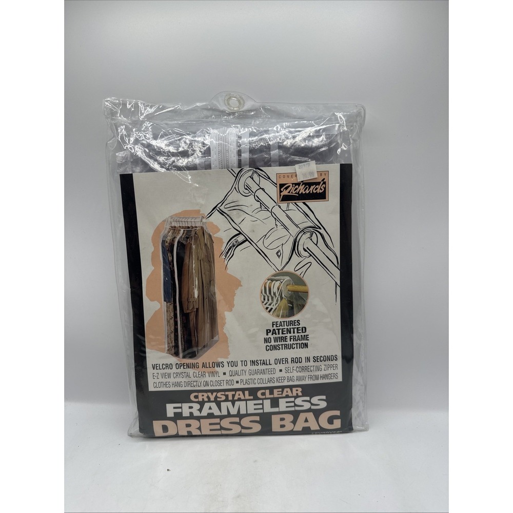 Richards Frameless Clear Dress Bag 15" X 22" X 56" Inches New Sealed